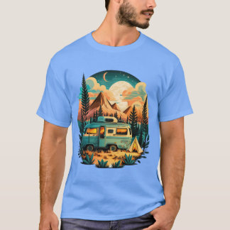 Vanlife Retreat Vintage Camping Vibes Adventure vi T-Shirt