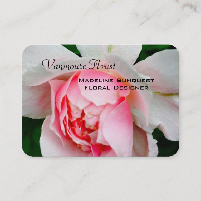 Vanmoure Petal Rose Elegant Professional Business Card (Front)