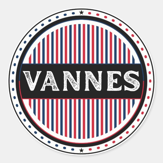 Vannes City Pride Emblem – French Identity Classic Round Sticker (Front)