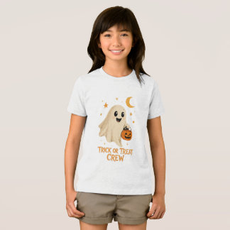VANOSTÈ Trick or Treat Crew Cute Ghost Graphic Tri-Blend Shirt