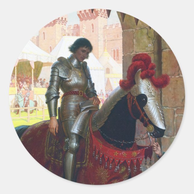 Vanquished, by Edmund Blair Leighton Classic Round Sticker (Front)