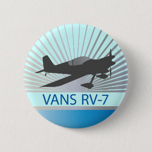 Vans RV-7 Aeroplane 6 Cm Round Badge