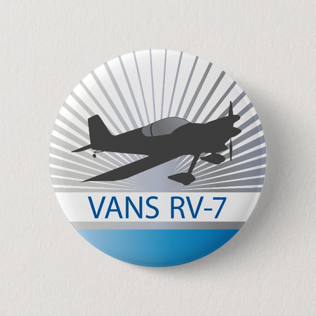 Vans RV-7 Aeroplane 6 Cm Round Badge (Front)