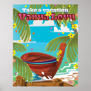 Vanua Levu vacation travel poster. Poster