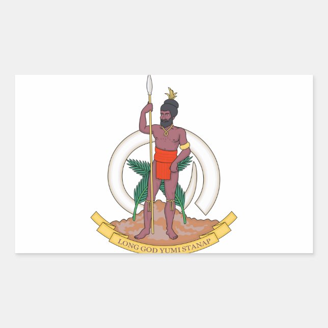Vanuatu Coat of Arms Rectangular Sticker (Front)