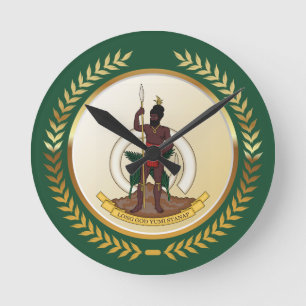 Vanuatu Coat of Arms Round Clock