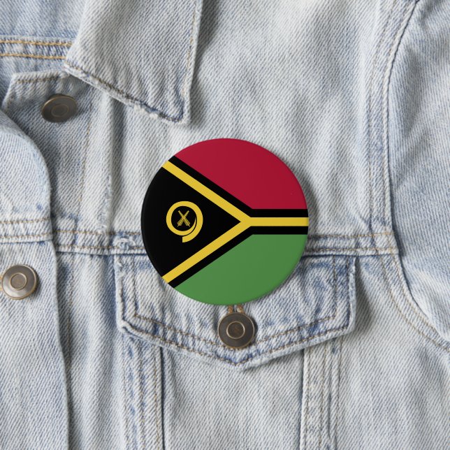 Vanuatu flag 7.5 cm round badge (In Situ)