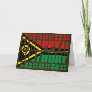 Vanuatu Flag Birthday Card