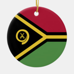 Vanuatu flag ceramic tree decoration