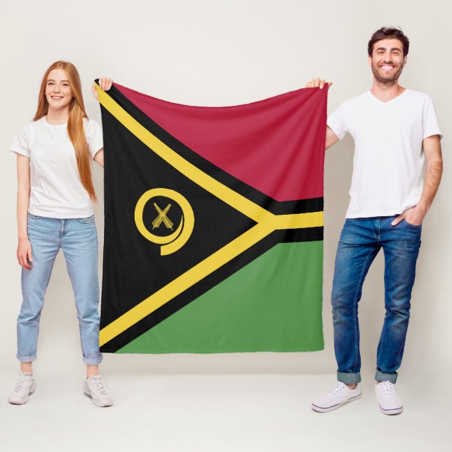 Vanuatu flag fleece blanket (In Situ)