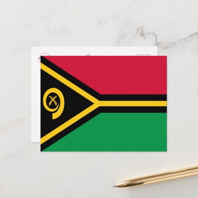 Vanuatu - Flag - Postcard (Front/Back In Situ)
