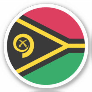 Vanuatu Flag Round Sticker