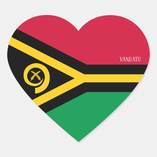 Vanuatu Flag Splendid Patriotic Heart Sticker (Front)