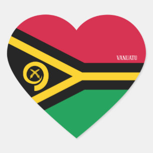Vanuatu Flag Splendid Patriotic Heart Sticker