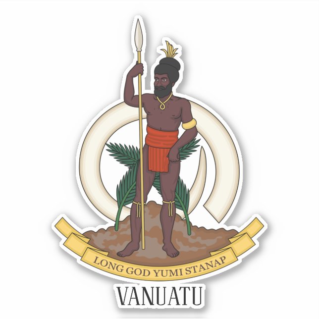 Vanuatu National Coat Of Arms Patriotic (Front)