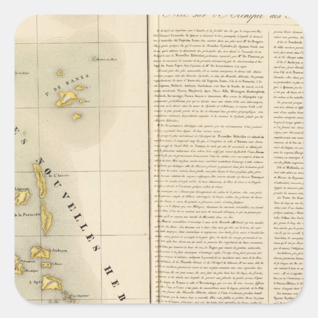 Vanuatu Oceania no 39 Square Sticker (Front)