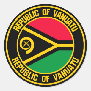 Vanuatu Round Emblem Classic Round Sticker