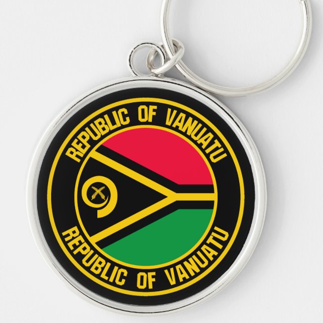 Vanuatu Round Emblem Key Ring (Front)