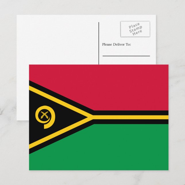 Vanuatuan Flag, Flag of Vanuatu Postcard (Front/Back)