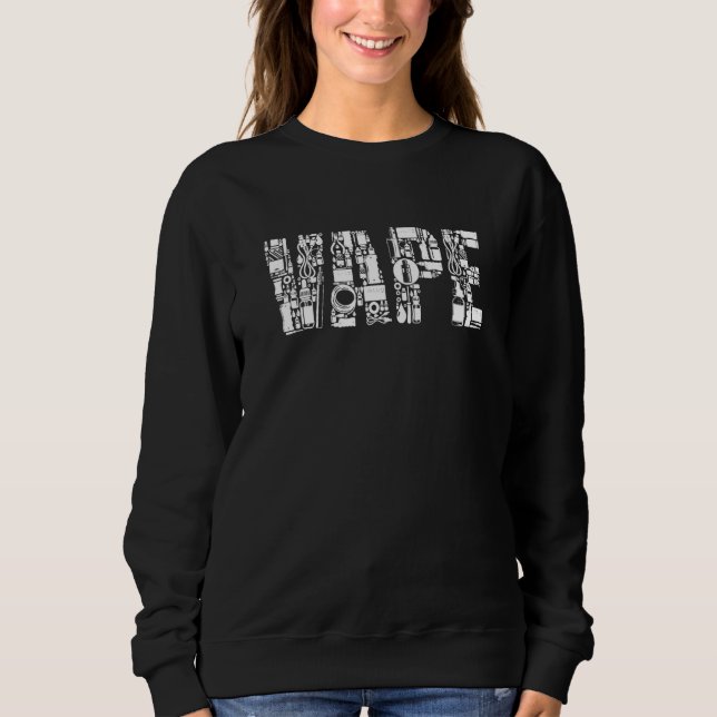 Vape Calligram Image Cloud Vaping Sweatshirt (Front)