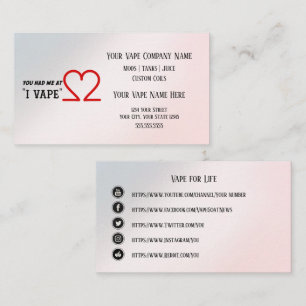VAPE    I VAPE Business Social Media Business Card