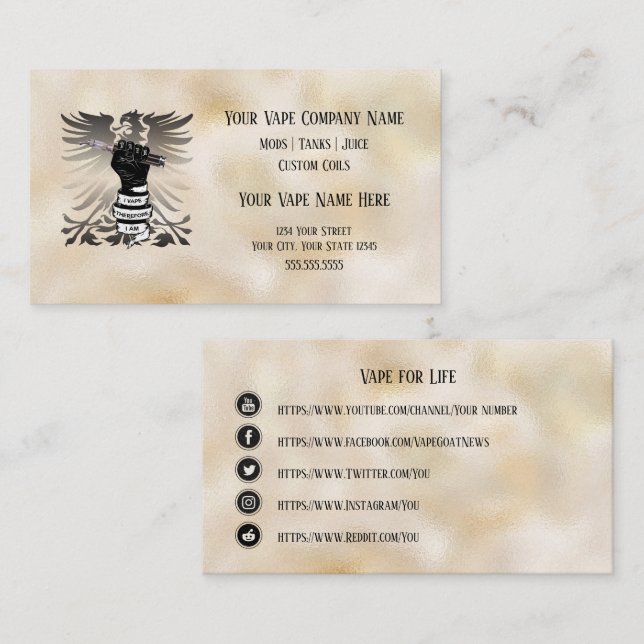 VAPE  | I Vape I am Business Social Media Business Card (Front/Back)
