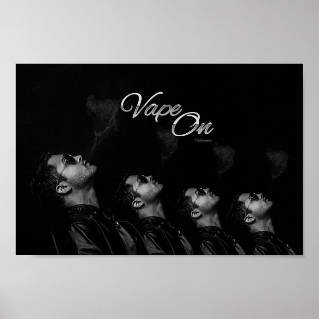Vape On Man Blowing Smoke Poster (Front)