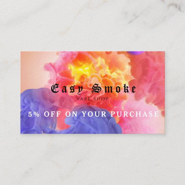 Vape Shop Business Discount Card (Front)