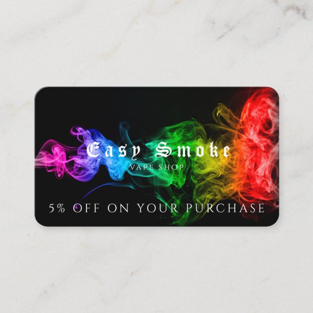 Vape Shop Business Discount Card (Front)