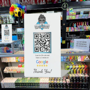 Vape Shop Google Review Pedestal Stand Template Sign