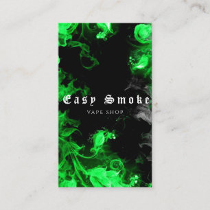 Vape Shop Green Black Smoke Business Card