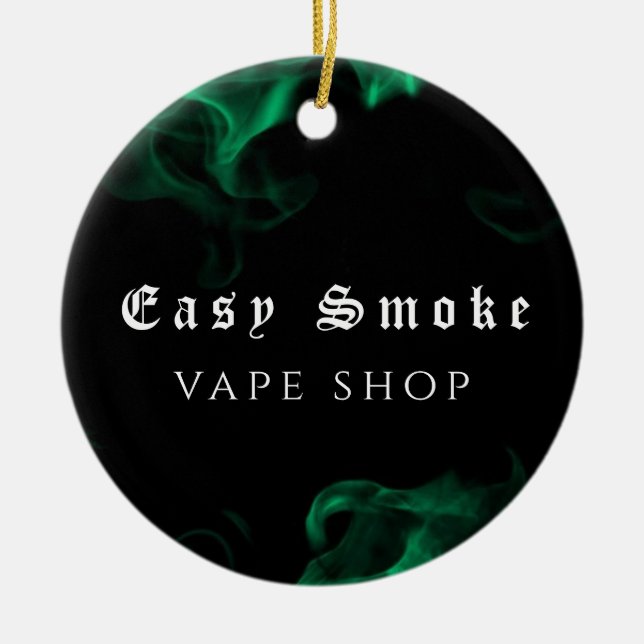 Vape Shop Green  Ceramic Tree Decoration (Front)