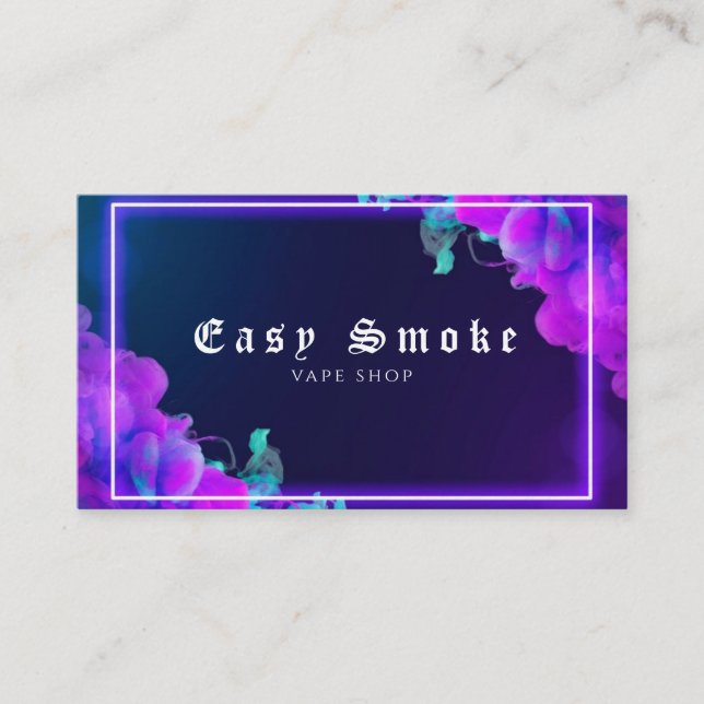Vape Shop Neon Business Card (Front)