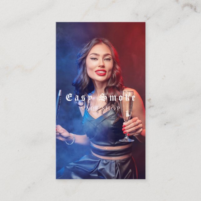 Vape Shop Smoke Black Business Card (Front)