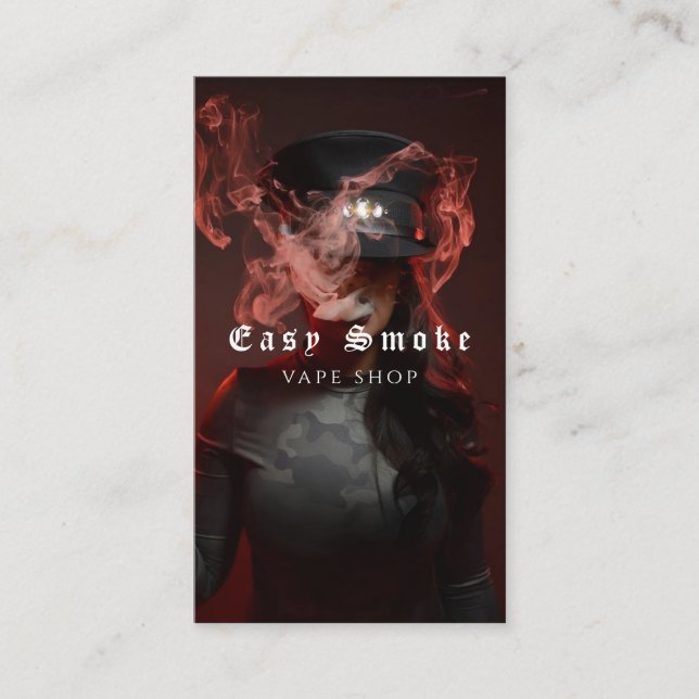 Vape Shop Smoke Black Business Card (Front)