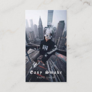 Vape Shop Smoke Black Business Card