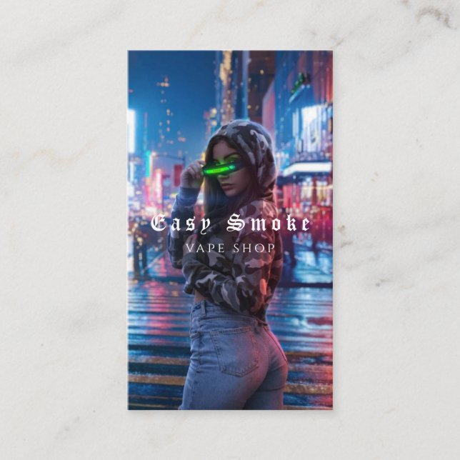 Vape Shop Smoke Black Business Card (Front)