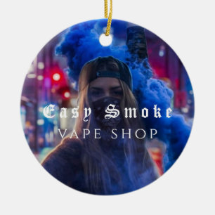 Vape Shop Smoke Black Business  Ceramic Tree Decoration