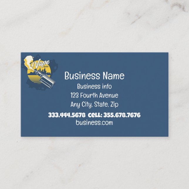 Vape Smoke Shop Store Electronic Cigarette  Business Card (Front)