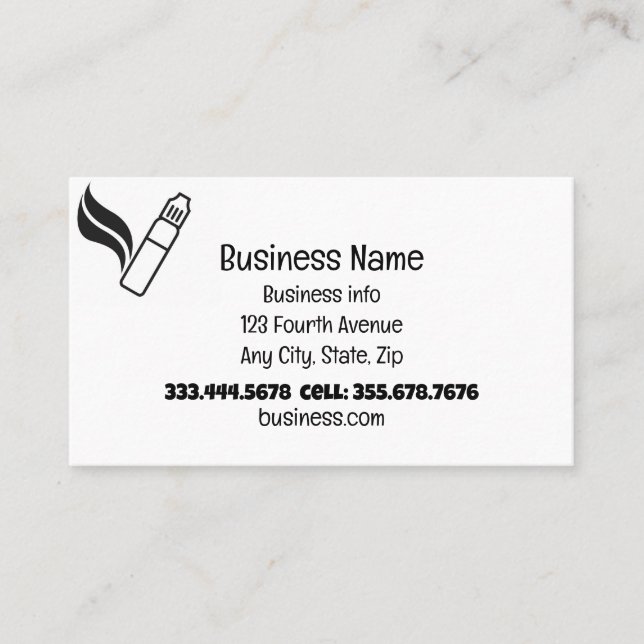 Vape Smoke Shop Store Electronic Cigarette  Business Card (Front)