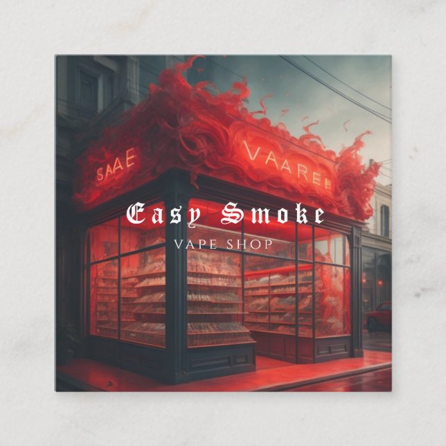 Vape Smoke Shop Store Electronic Cigarette Square Business Card (Front)