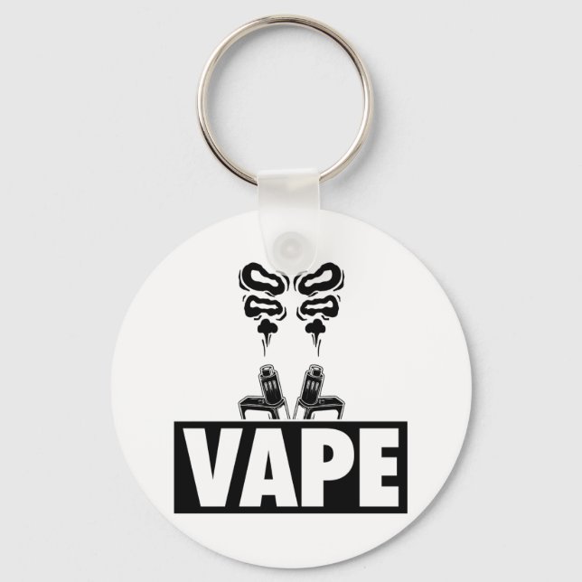 Vape Steamer | Steam E-Cigarette Vaper Gift Key Ring (Front)