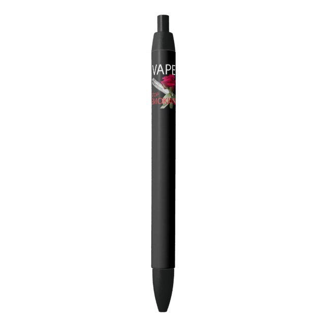 Vape. Stop smoking Black Ink Pen (Front Vertical)