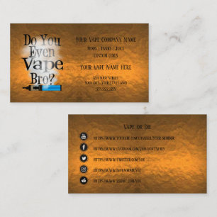 VAPE    Vape Bro Copper Business Social Media Business Card