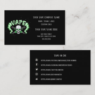VAPE    Vape Skull Business with Social Media Business Card