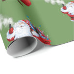 VAPE | Vaping Santa Merry Christmas Wrapping Paper<br><div class="desc">Ho Ho HO a Vaping Santa Claus,   complete with a bag full of mods and juices</div>