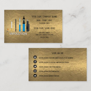 VAPE Vapolution Gold Business Social Media Business Card