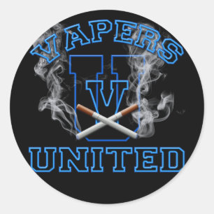 VAPERS UNITED CLASSIC ROUND STICKER
