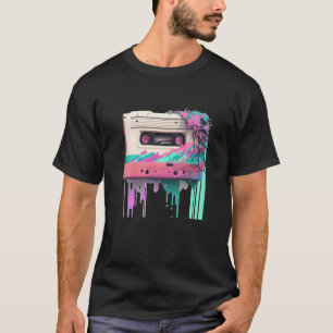 Vaperwave Aesthetic Glitch Cassette Tape Retrowave T-Shirt