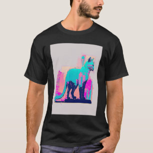 Vaperwave Aesthetic Glitch Cat Retrowave Synthwave T-Shirt